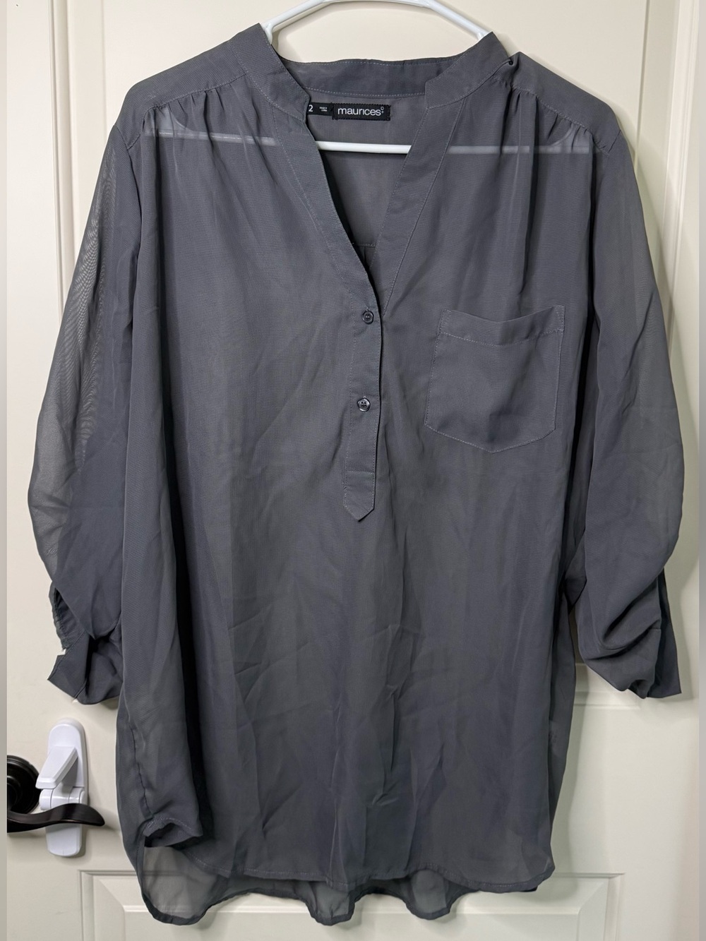 Maurices Gray Button-Placket Casual Men's Shirt